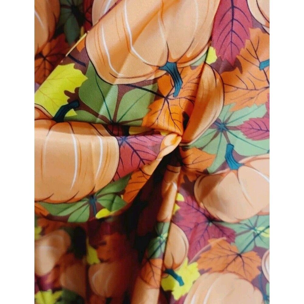 Vintage Anthony Richards Sz 3X Pumpkin Fall Leaves Mumu Patio House Dress NWOT - Picture 4 of 7